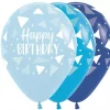Happy Birthday Triangels Blå
