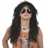 80s rocker parykk svart unisex