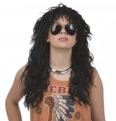 80s rocker parykk svart unisex
