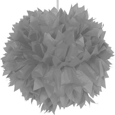 Pom-poms dekorball sølv 30 cm