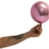 Speilballong lys rosa metallic 18 cm