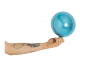 Speilballong lys blå metallic 18cm