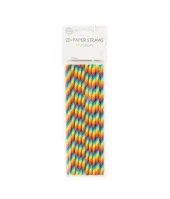 Papir Sugerør rainbow 20 pk