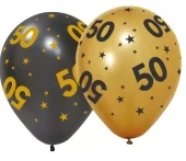 50 år ballonger golden celebrations 6pk