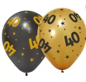 40 år ballonger golden celebrations 6pk