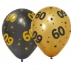 60 år ballonger golden celebrations 6pk