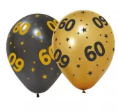 60 år ballonger golden celebrations 6pk