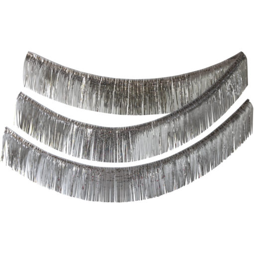 Fringe banner sølvtinsel 6 meter