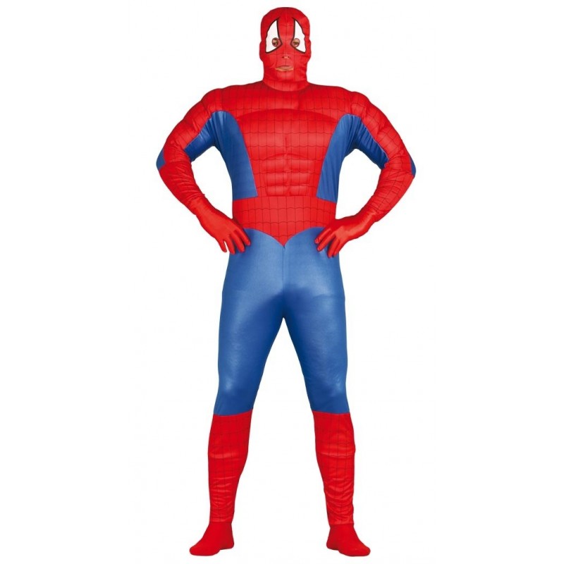 Spidermankostyme muscular spider hero L