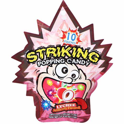 Striking popping candy lychee