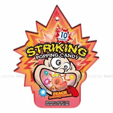 Striking popping candy peach