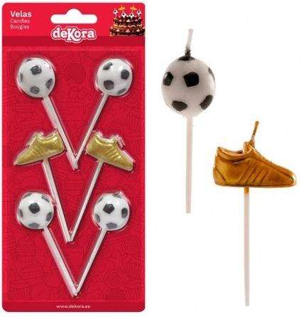 Fotball og fotballsko kakelys 6pk