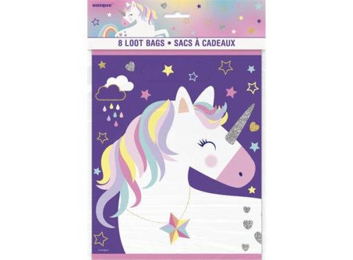 Unicorn godteposer plast 8pk