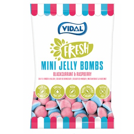 Vidal mini jelly bombs blackcurrant & raspberry