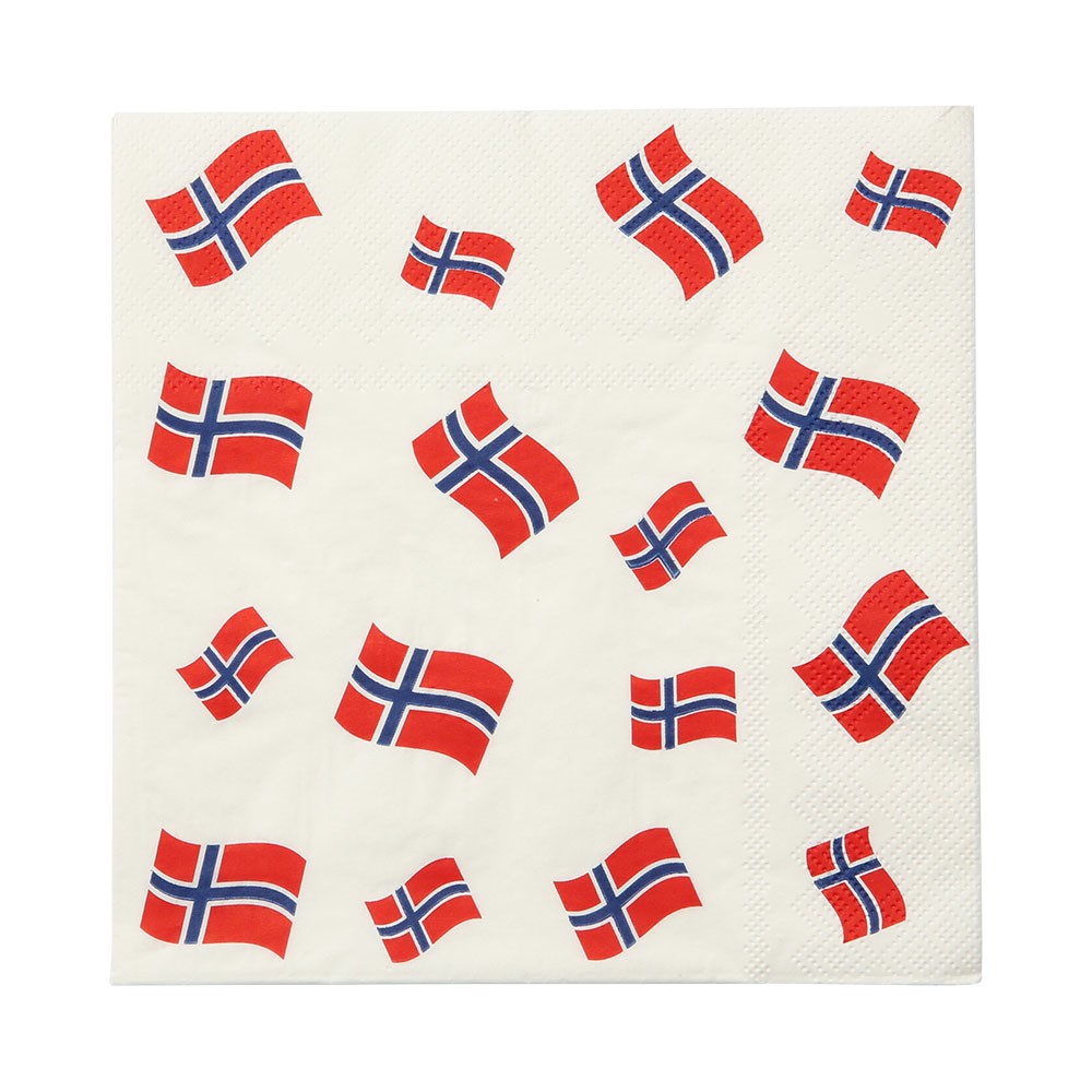 Servietter norske flagg 16pk