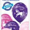 Birthday unicorn ballonger 6 pk Ø 30cm