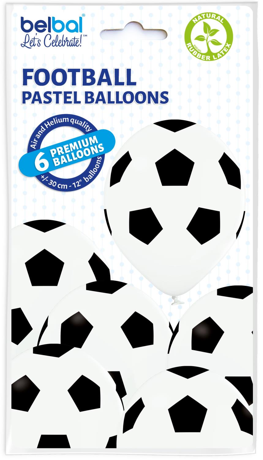 Fotball ballonger 6pk Ø 30cm