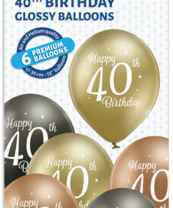 40th birthday glossy ballonger 6pk