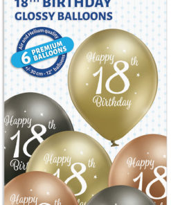 18th birthday glossy ballonger 6 pk