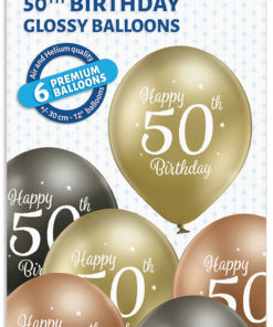 50th birthday glossy ballonger 6 pk