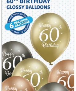 60th birthday glossy ballonger 6 pk