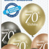 70th birthday glossy ballonger 6 pk