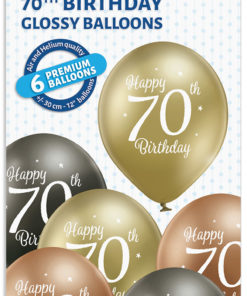 70th birthday glossy ballonger 6 pk