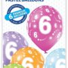 6th birthday pastel ballonger 6 pk