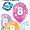 8th birthday pastel ballonger 6 pk