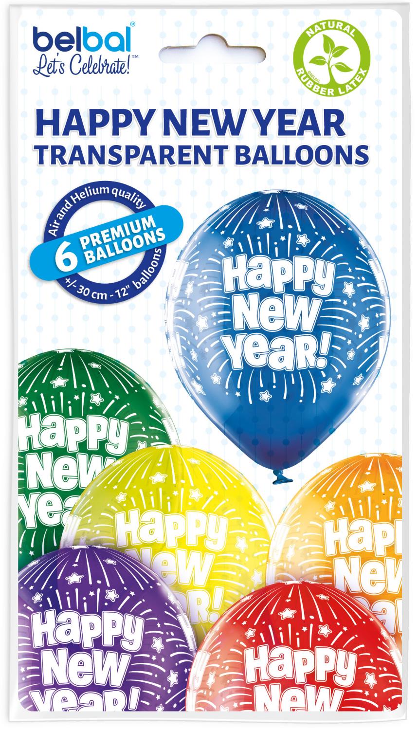 Happy new year crystal ballonger 6pk