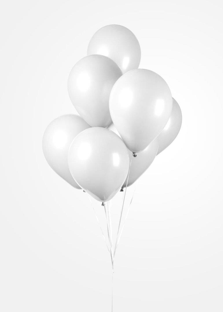 Hvite ballonger 10pk