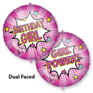 "Birthday Girl Power-Dual Faced" Baloon 46 cm