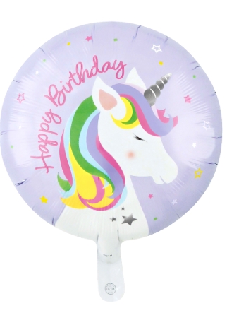 Folieballong happy birthday unicorn