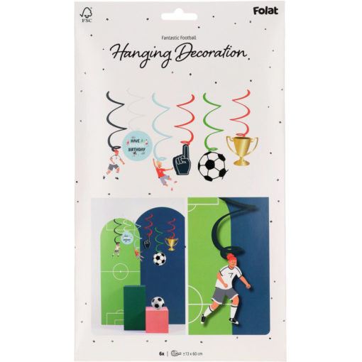 Hengende dekorasjon fantastic football 6 deler