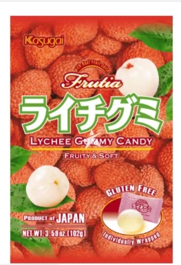 Kasugai Frutia Lychee Gummy Candy 102g