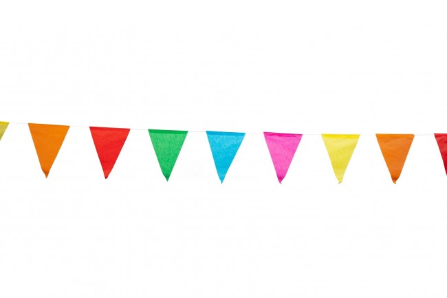 Papir flaggbanner multicolor 10 meter