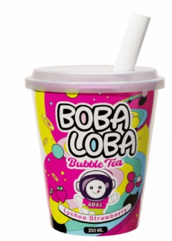 BOBA LOBA STRAWBERRY LYCHEE 350ml (drikkeklar)