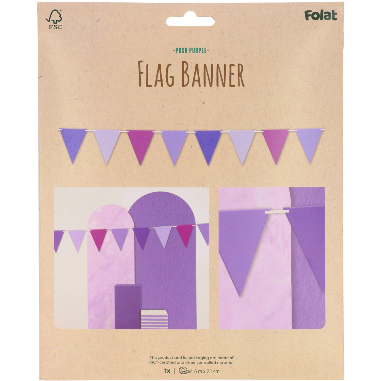 Flaggbanner posh purple 6m