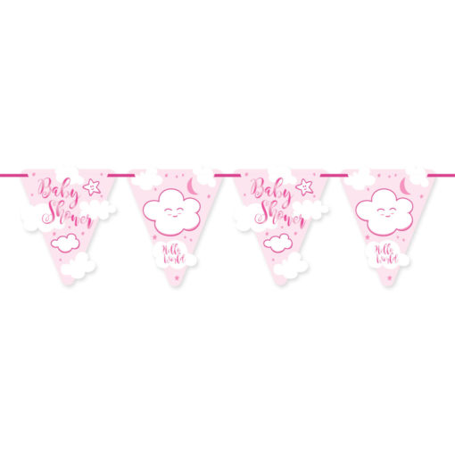 Flaggbanner pink baby shower girl 6m