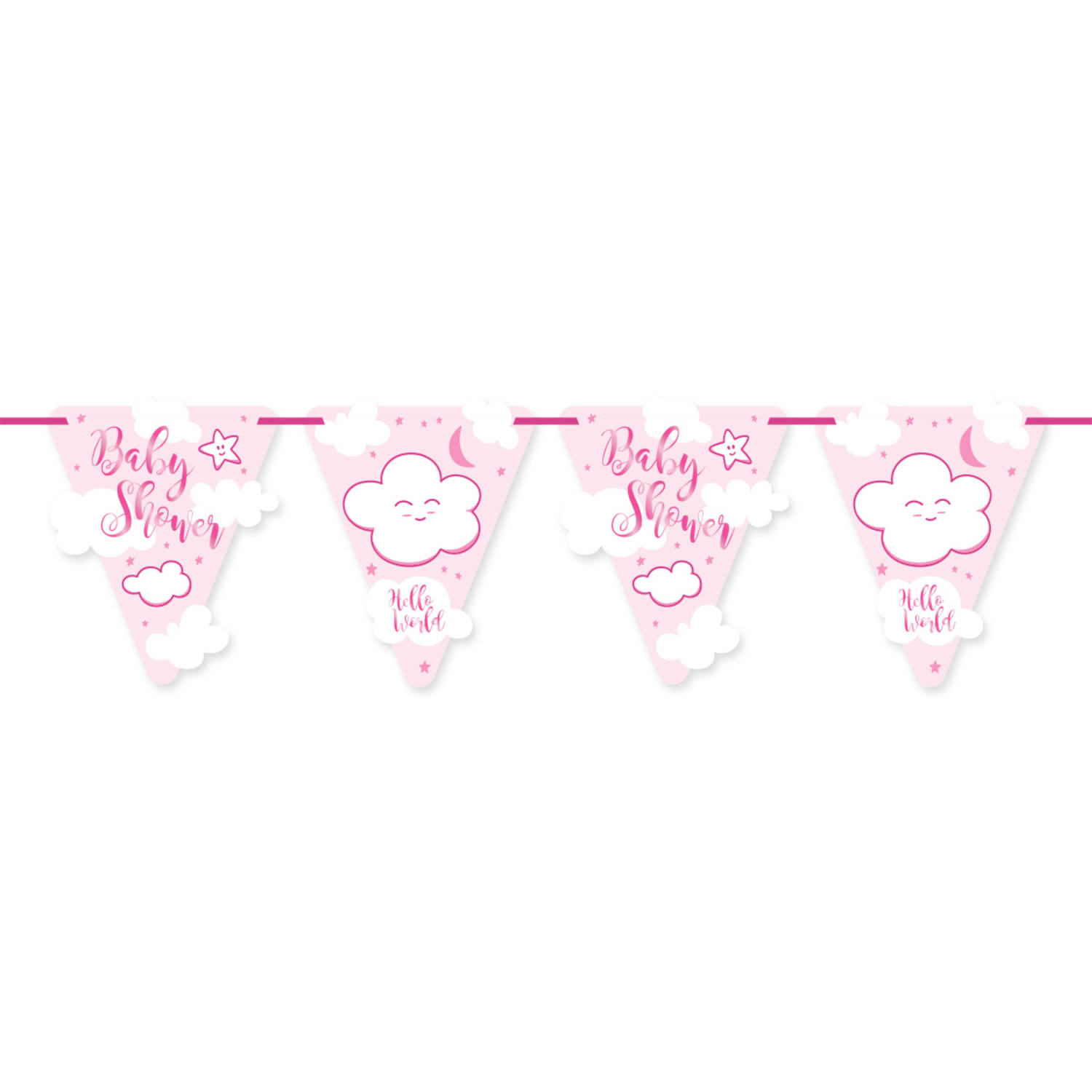Flaggbanner pink baby shower girl 6m