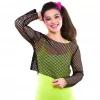 Fishnet topp svart long sleeve onesize