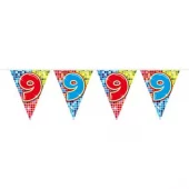 9 år mini flaggbanner 3m