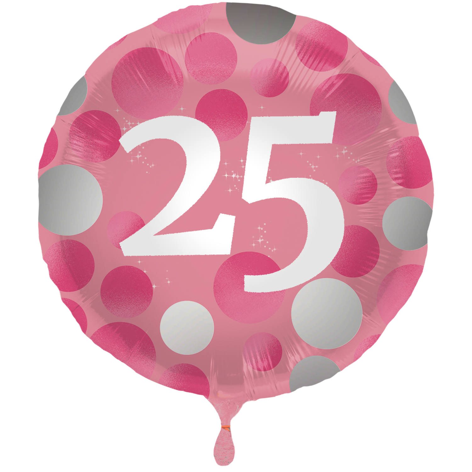 Folieballong 25 år glossy pink