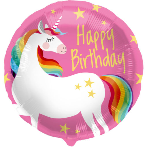 Folieballong Birthday unicorn