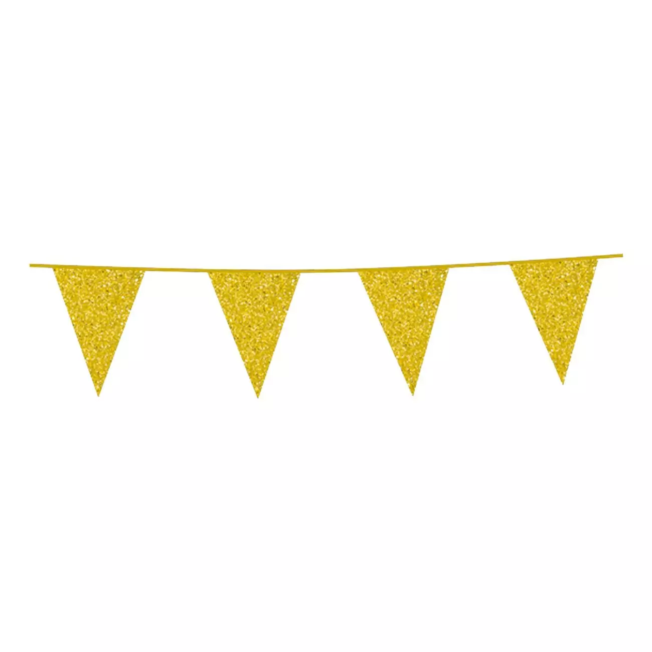 Glitter flaggbanner gull 16x20cm 6m