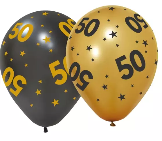 50 år Golden celebrations ballonger 6pk