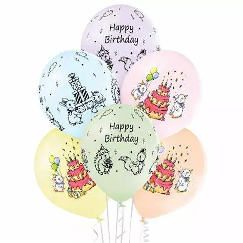 Cute birthday ballonger 6pk