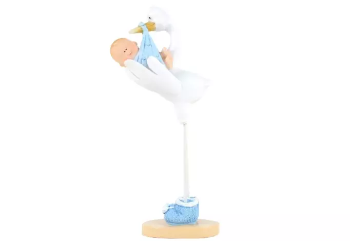 Barnedåp kaketopp stork blå