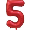 Tallballong 5 satin rød 86cm