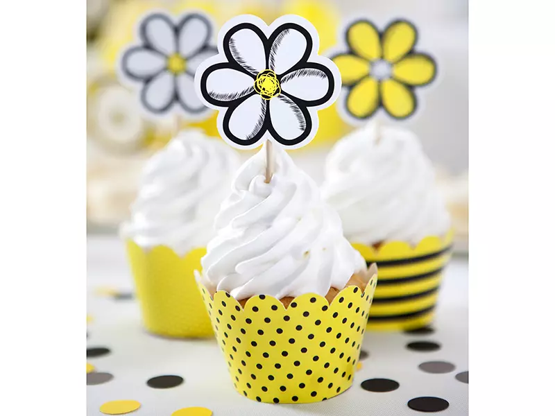 Cake topper blomster 6 stk